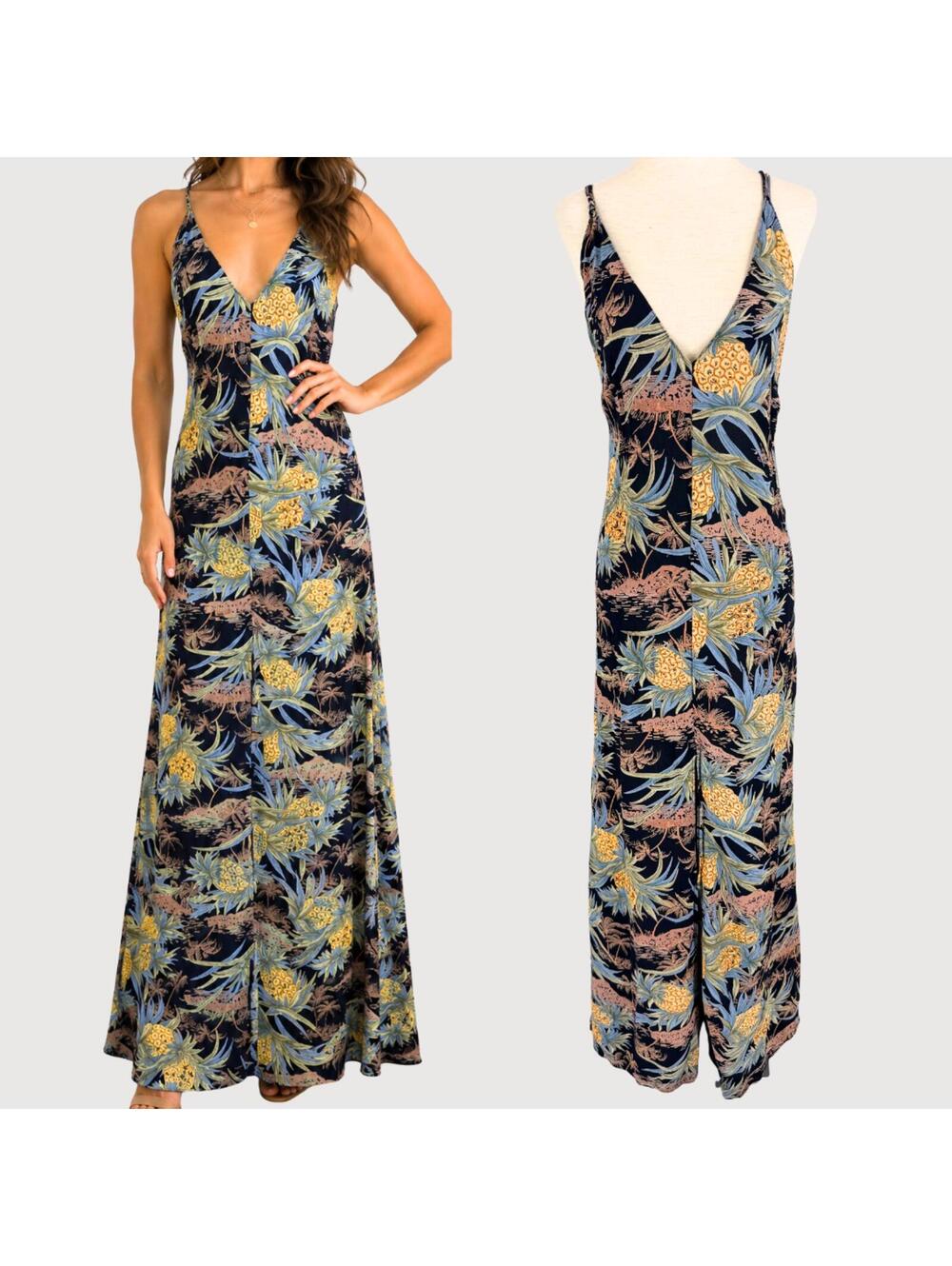 Reformation Tropical Open Back Maxi Dress XS/S